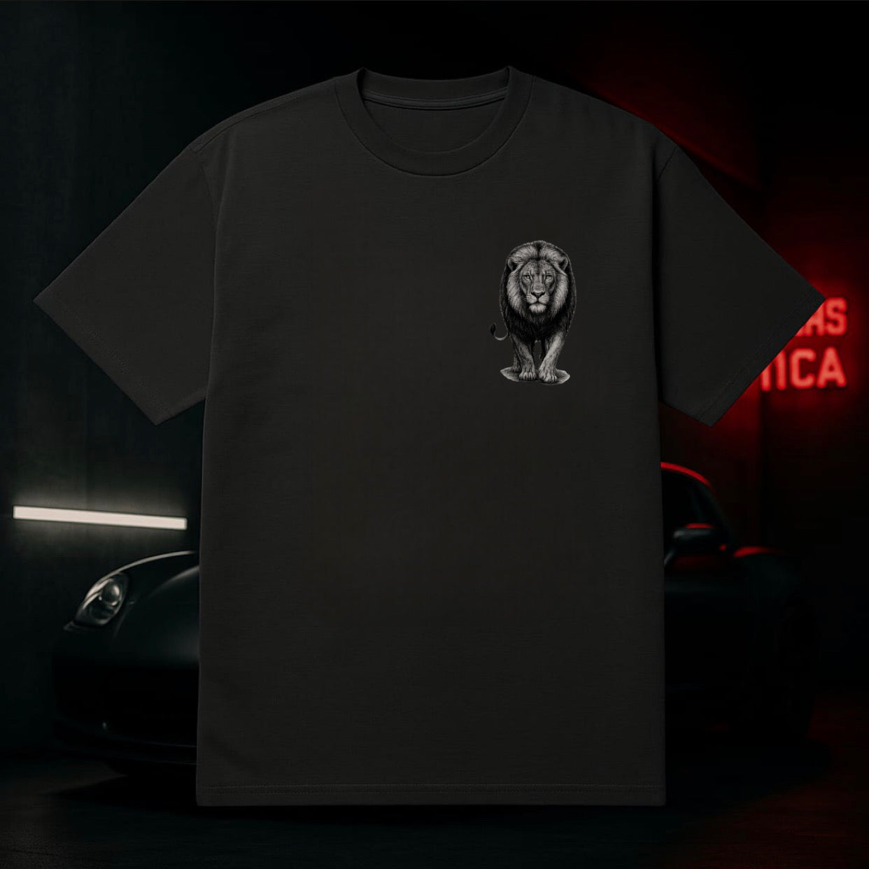 KING MODE – Oversized Lion Graphic Tee