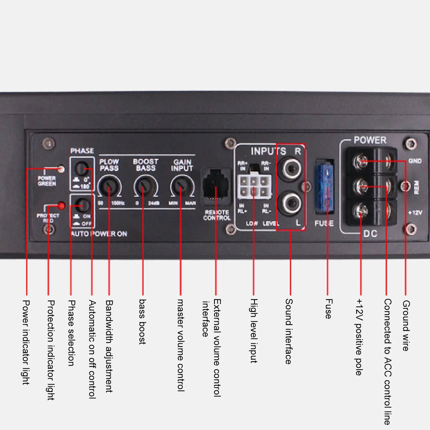 Slim Car Subwoofer – 10” 800W with LED Light